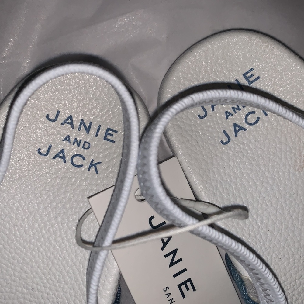 Janie and Jack Chambray Bow Slides, 6 - NWT - Picture 6 of 8